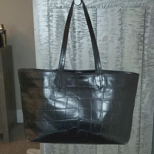 Black all leather Coach bag